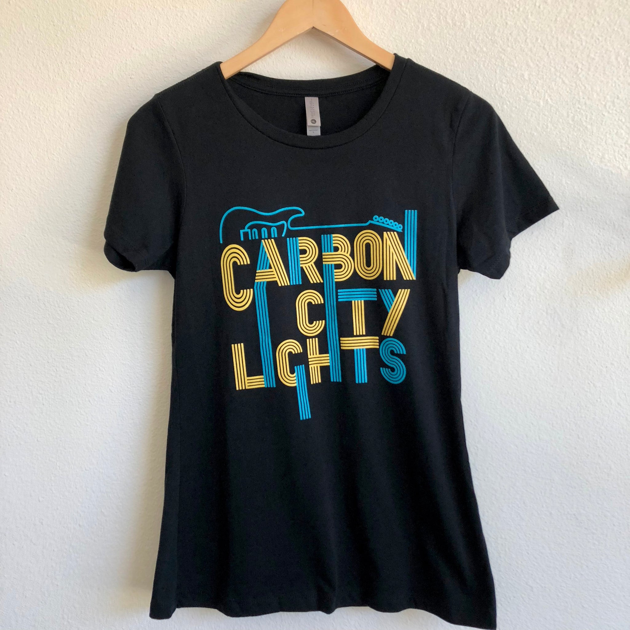Women's Black T-Shirt - Carbon City Lights