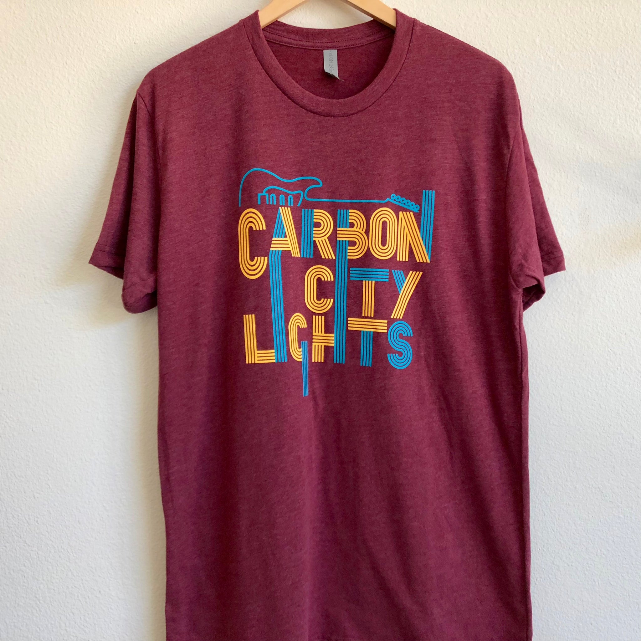 Men's Maroon T-Shirt - Carbon City Lights